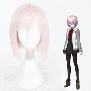 35cm Short Pink Purple Mixed Fate/Grand Order Cosplay Shielder Wig Synthetic Anime Cosplay Wig CS-345B