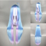 100cm Long Straight Purple&Blue Mixed No Game No Life Shiro Wig Synthetic Anime Cosplay Wig CS-185C