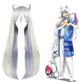 70cm Long Straight Silver White Mixed Gugure! Kokkuri San Fox Wig Synthetic Anime Cosplay Wigs CS-220A