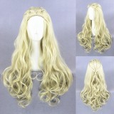 80cm Long Wave Beige Game of Thrones Daenarys Targaryen Wig Synthetic Anime Party Hair Cosplay Wigs CS-235A
