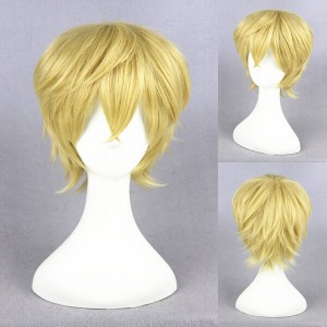 35cm Short Golden Ookami Shoujo to Kuro Ouji Sata Kyouya Wig Synthetic Anime Cosplay Wig CS-226B