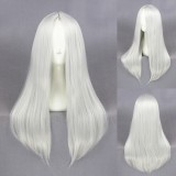 60cm Long Straight Silver White Heat Resistant Party Wig Synthetic Anime Cosplay Wigs CS-234B