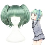 35cm Short Green Ansatsu Kyoushitsu Kayano Kaede Wig Synthetic Anime Cosplay Wigs+2Ponytails CS-236C
