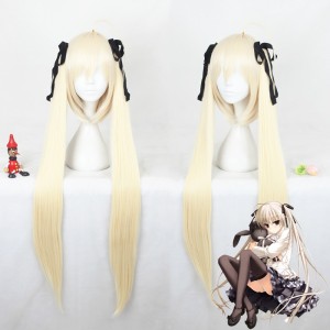 100cm Long Straight Beige Yosuganosora Kasugano Sora Wig Synthetic Anime Cosplay Hair Wigs CS-301A