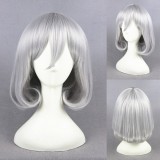 35cm Short Curly Silver Gray Honebamitoushirou Wig Synthetic Anime Cosplay Hair Wigs CS-231F