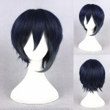 35cm Short Blue Mikazuki Munechika Wig Synthetic Anime Cosplay Hair Wigs CS-231A