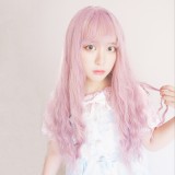 65cm Long Curly Pink&Purple Mixed Synthetic Party Wig Heat Resistant Anime Cosplay Lolita Wig CS-816A