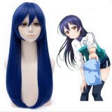 60cm Long Straight Blue Love Live Sonoda Umi Wig Synthetic Anime Cosplay Wigs CS-231R