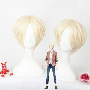 30cm Short Beige The Animation Satsuki Ao Wig Synthetic Anime Cosplay Hair Wigs CS-297D