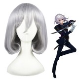 35cm Short Curly Silver Gray Honebamitoushirou Wig Synthetic Anime Cosplay Hair Wigs CS-231F