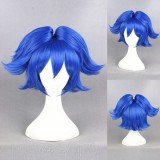 30cm Short Blue Touken Ranbu Online Sayo Samonji Wig Synthetic Anime Cosplay Wig+2Ponytails CS-231I