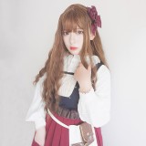 65cm Long Curly Brown Synthetic Fashion Hair Wigs Heat Resistant Anime Cosplay Lolita Wig CS-817A