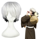 35cm Short White&Black Mixed Gugure! Kokkuri San Wig Synthetic Party Hair Anime Cosplay Wigs CS-243A