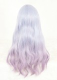 65cm Long Wave Blue&Purple Mixed Synthetic Party Hair Wigs Heat Resistant Anime Cosplay Lolita Wig CS-810A