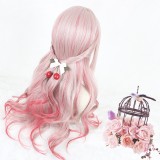 65cm Long Wave Red Mixed Synthetic Party Hair Wigs Heat Resistant Anime Cosplay Lolita Wig CS-806A