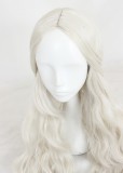 60cm Long Wave Milk White Alice in Wonderland 2 White Queen Wig Synthetic Anime Cosplay Wigs CS-319A