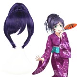 35cm Short Purple Love Live Nozomi Tojo Wig Synthetic Anime Cosplay Hair Wigs+1Ponytail CS-242A