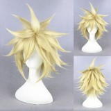 35cm Short Beige Final Fantasy 7 Cloud Strife Wig Synthetic Anime Cosplay Wig CS-233A