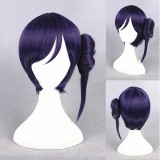 35cm Short Purple Love Live Nozomi Tojo Wig Synthetic Anime Cosplay Hair Wigs+1Ponytail CS-242B