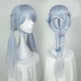 80cm Long Curly Ice Blue Mixed Synthetic Party Hair Wigs Anime Cosplay Lolita Wig CS-287F