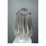 45cm Medium Long Curly Gray Mixed Party Hair Wigs For Woman Anime Cosplay Lolita Wig CS-287A