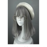 45cm Medium Long Curly Gray Mixed Party Hair Wigs For Woman Anime Cosplay Lolita Wig CS-287A
