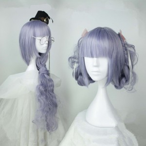 80cm Long Wave Purple Mixed Synthetic Party Hair Wigs Anime Cosplay Lolita Wig CS-287G