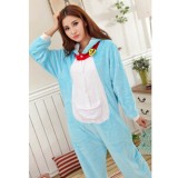 Cartoon Flannel Unisex Adult Doraemon Sleepwear Animal Onesie Cosplay Halloween Costume Pajamas Sets KT001