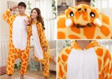 Adult Cartoon Flannel Unisex Giraffe Animal Onesies Anime Kigurumi Costume Pajamas Sets KT010