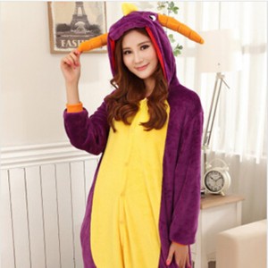 Adult Cartoon Flannel Unisex Spyro Animal Onesies Anime Kigurumi Costume Pajamas Sets KT017