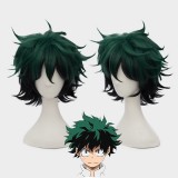 35cm Short Green Black Mixed My Hero Academia Midoriya Izuku Wig Synthetic Anime Cosplay Wig CS-345H