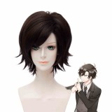 35cm Short Dark Brown Mystic Messenger Jumin Han Wig Synthetic Anime Cosplay Hair Wigs CS-324G