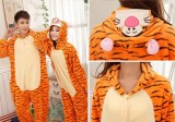 Adult Cartoon Flannel Unisex Tigger Animal Onesies Anime Kigurumi Costume Pajamas Sets KT013