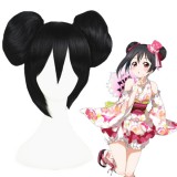 30cm Short Black Love Live Nico Yazawa Wig Synthetic Party Hair Anime Cosplay Wigs CS-257A