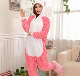 Adult Cartoon Flannel Unisex Hellokitty Animal Onesies Anime Kigurumi Costume Pajamas Sets KT003