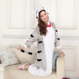 Adult Cartoon Flannel Unisex Cheese Cat Animal Onesies Anime Kigurumi Costume Pajamas Sets KT046