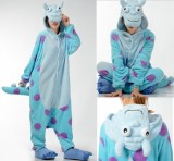 Adult Cartoon Flannel Unisex Sulley Animal Onesies Anime Kigurumi Costume Pajamas Sets KT056