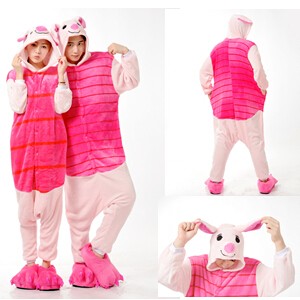 Adult Cartoon Flannel Unisex Piglet Animal Onesies Anime Kigurumi Costume Pajamas Sets KT034