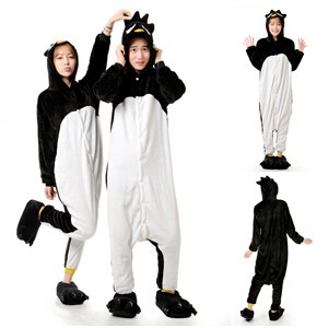 Adult Cartoon Flannel Unisex Penguin Animal Onesies Anime Kigurumi Costume Pajamas Sets KT031