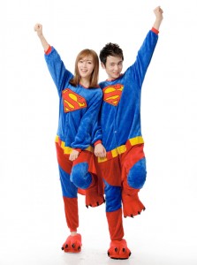 Adult Cartoon Flannel Unisex Superman Animal Onesies Anime Kigurumi Costume Pajamas Sets KT023