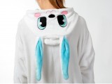 Adult Cartoon Flannel Unisex Blue Rabbit Animal Onesies Anime Kigurumi Costume Pajamas Sets KT062