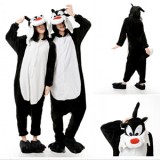 Adult Cartoon Flannel Unisex Silvestr a cat Animal Onesies Anime Kigurumi Costume Pajamas Sets KT028