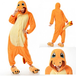 Adult Cartoon Flannel Unisex Charmander Animal Onesies Anime Kigurumi Costume Pajamas Sets KT037