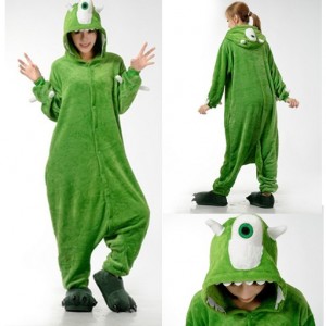 Adult Cartoon Flannel Unisex Single Eye  Animal Onesies Anime Kigurumi Costume Pajamas Sets KT059