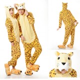 Adult Cartoon Flannel Unisex Leopard Tiger Animal Onesies Anime Kigurumi Costume Pajamas Sets KT022