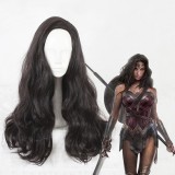 65cm Long Curly Wonder Woman Diana Prince Wig Black Synthetic Anime Cosplay Wigs CS-337A