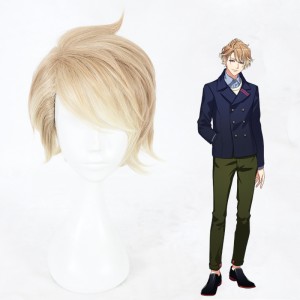 35cm Short Flaxen Mixed A3 Itaru Chigasaki Wig Synthetic Anime Cosplay Hair Wigs CS-336B