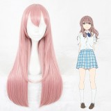 75cm Long Straight A Silent Voice Shoko Nishimiya Wig Pink Synthetic Anime Cosplay Wigs CS-335B