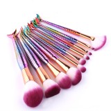 2017 Wholesale 10pcs/Set Unicorn Makeup Brushes Professional Mermaid Makeup Brushes Lip Brushes MY-01