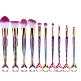 2017 Wholesale 10pcs/Set Unicorn Makeup Brushes Professional Mermaid Makeup Brushes Lip Brushes MY-01